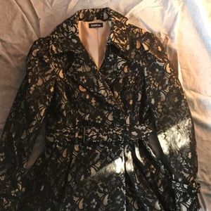 Bebe Black Lace Coat